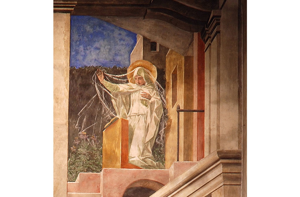 Churches in Sacile: Duomo San Nicolò - triumphal arch fresco - detail 1